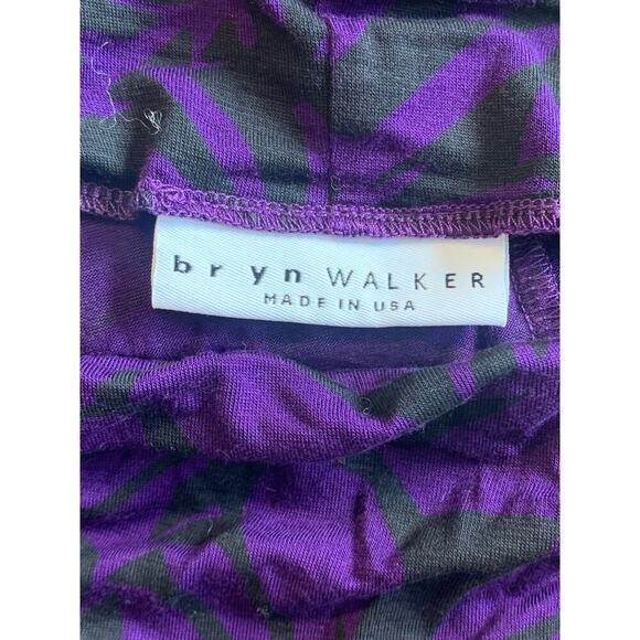 Bryn Walker Women's Long Sleeve Floral Asymmetric Top Purple Black Size Small - Picture 3 of 6